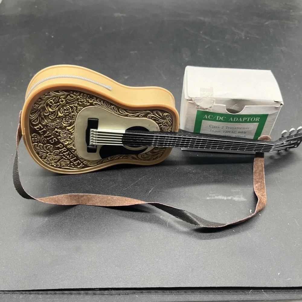 Animated Elvis Presley Limited Edition Blue Christmas Ac Adapter Guitar Only